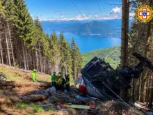 The site of the cable car crash on the Mottarone mountain on May 23, 2021.